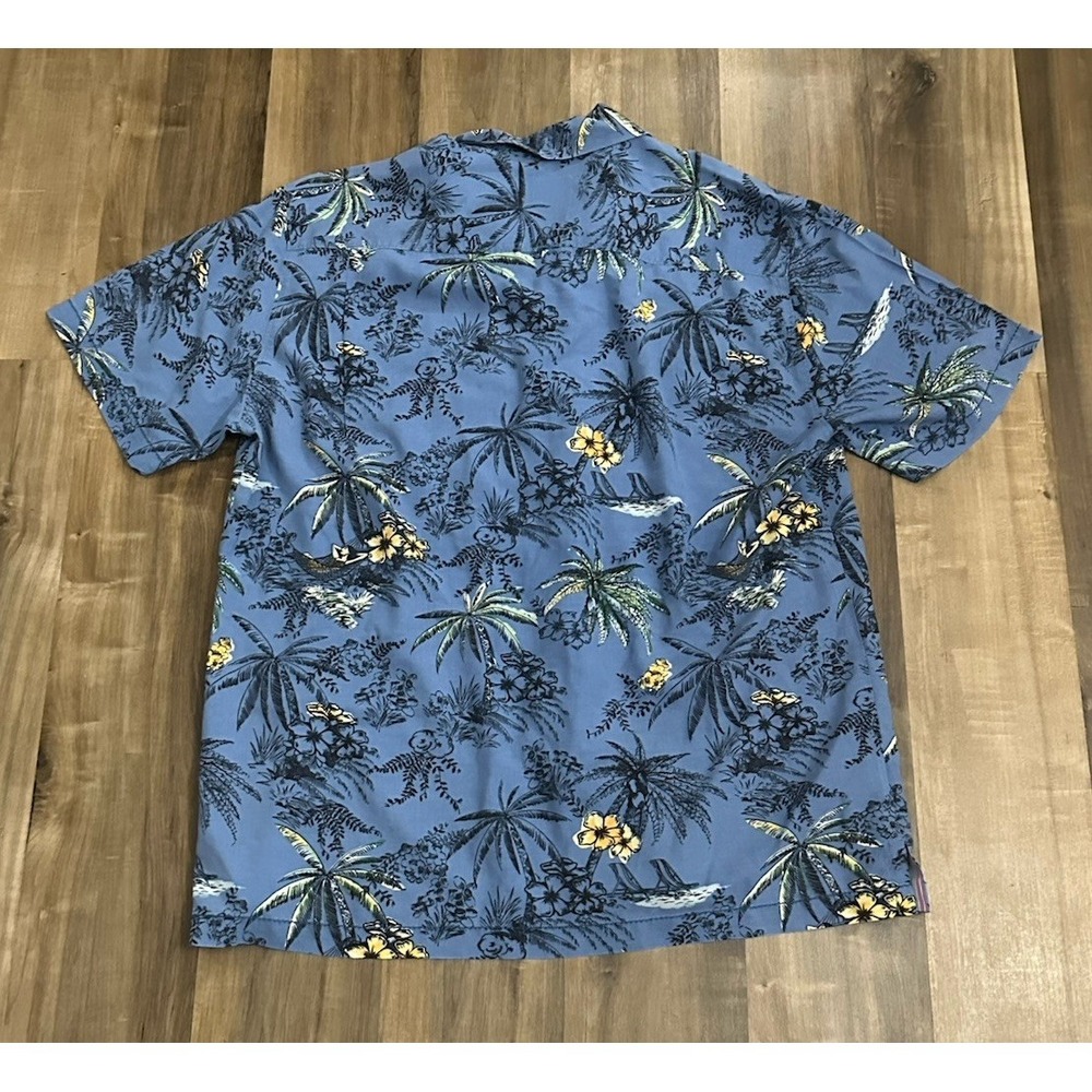 Tommy Bahama Men's XL Blue Shirt 100% Silk Floral Hula Hammock AOP - Picture 2 of 7